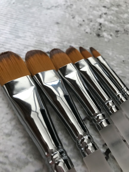 Flat Tip Brush Set - 2, 4, 6, 8, 10, 12